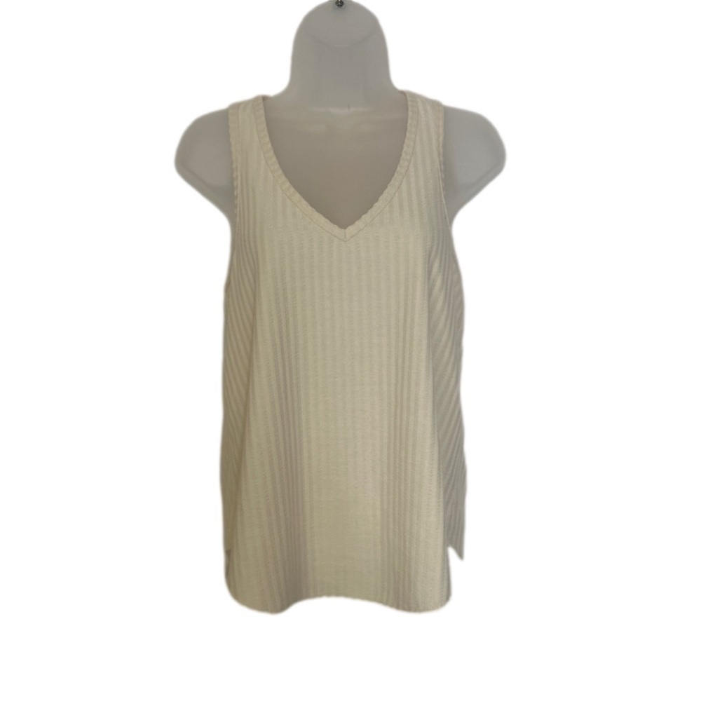 Z Supply Cream on Cream Stripe Racerback Tank